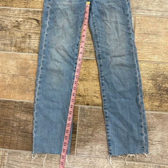 Frame Le High Straight Raw Hem High Rise Size 24 Denim Blue Jeans - Picture 7 of 9